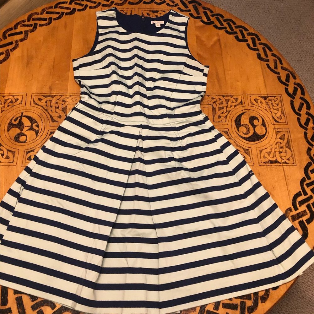 Gap Sleeveless Mint and Navy Striped Dress